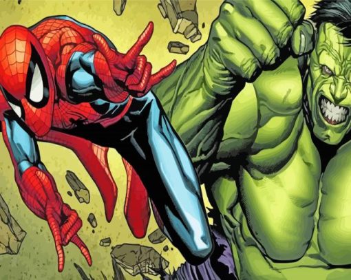 Spiderman And Hulk Paint By Numbers