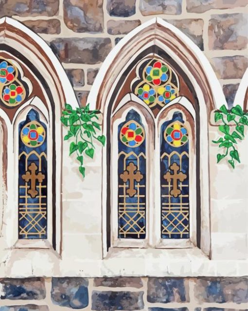 Stained Glass Church Window Art Paint By Numbers
