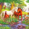 Waterfall Horses Art Paint By Numbers