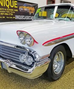 White 58 Chevy Impala Paint By Numbers