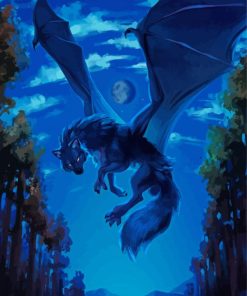 Wolf Dragon At Night Paint By Numbers