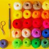 Colorful Yarn And Scissor Paint By Numbers