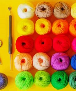 Colorful Yarn And Scissor Paint By Numbers