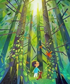 Kid In Forest Art Paint By Numbers