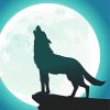 Moon Wolf Silhouette Paint By Numbers