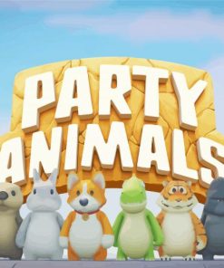 Party Animals Game Poste Paint By Numbers