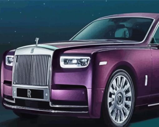 Purple Roll Royce Paint By Numbers