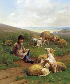 Aesthetic Sheep Farmer Art Paint By Numbers