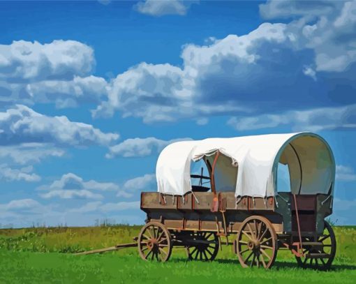 Aesthetic Covered Western Wagon Paint By Numbers