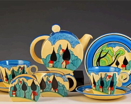 Clarice Cliff Coffee Set Paint By Numbers