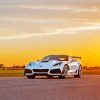 Corvette ZR1 With Sunset Paint By Numbers