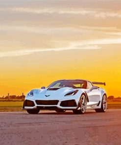 Corvette ZR1 With Sunset Paint By Numbers