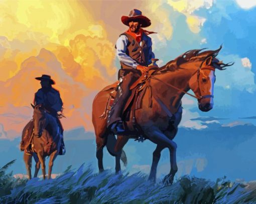 Cowboys And Horses Paint By Numbers