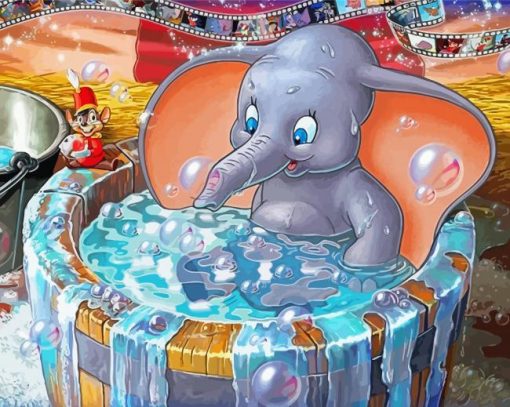 Disney Elephant Bathing Paint By Numbers
