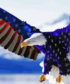 Eagle With Flag Paint By Numbers