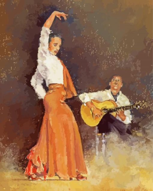 Flamenco Dancer And Guitarist Paint By Numbers