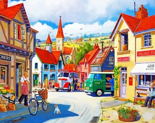 French Village Paint By Numbers