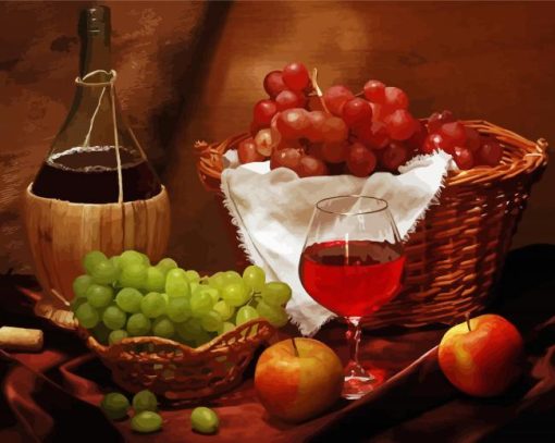 Fruits Wine And Candles Paint By Numbers
