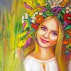 Girl With Flowers Hair Art Paint By Numbers