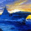 Military Ships USS Entreprise At Sunset Paint By Numbers