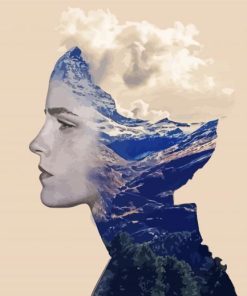 Mountain Woman Head Paint By Numbers