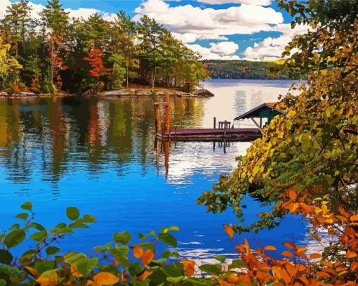 New York Lake George In Fall Paint By Numbers