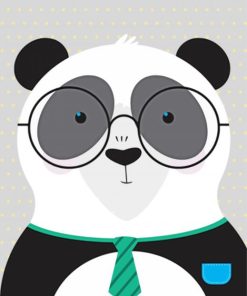 Panda With Glasses Paint By Numbers