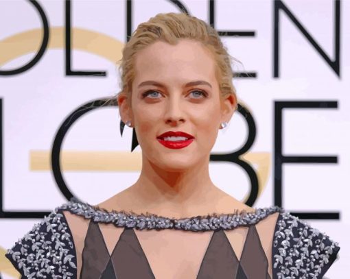 Riley Keough In Red Lipstick Paint By Numbers