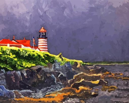West Quoddy Head Light Art Paint By Numbers