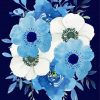 White Blue Flowers Paint By Numbers