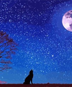 Wolf By Moonlight Paint By Numbers