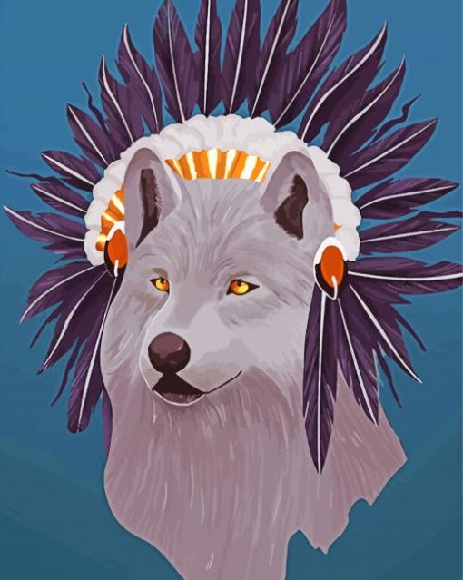 Wolf Chief Illustration Paint By Numbers