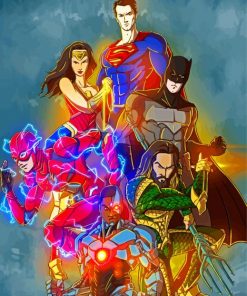 Aesthetic The Justice League Paint By Numbers
