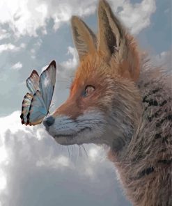 Beautiful Fox Butterfly Paint By Numbers
