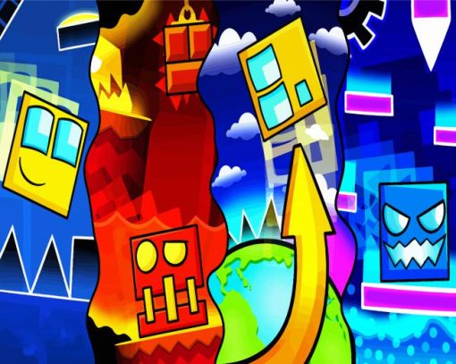 Geometry Dash Game Paint By Numbers