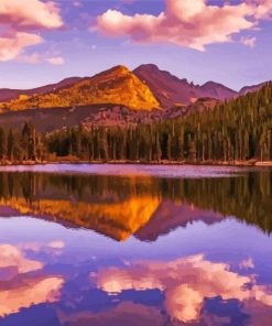 Mountains Colorado Sunset Water Reflection Paint By Numbers