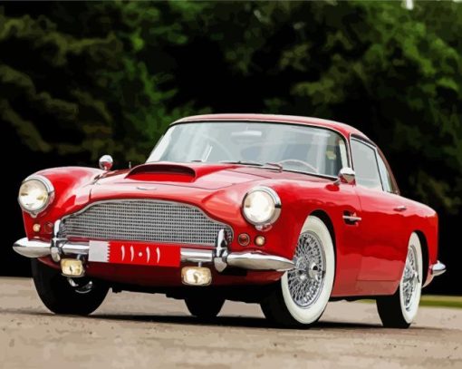 Red Aston Martin DB4 Paint By Numbers