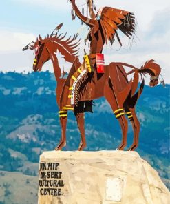Statue Indians Horses Paint By Numbers