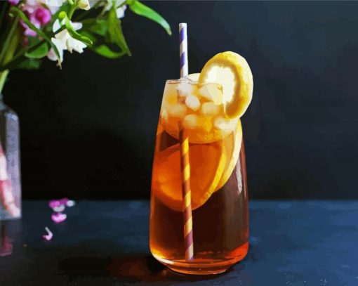 Tasty Ice Tea With Lemons Paint By Numbers