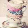 Vintage Stacked Tea Cups Paint By Numbers