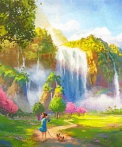 Waterfall Anime Landscape Paint By Numbers