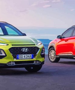 Yellow And Red Hyundai Kona Paint By Numbers
