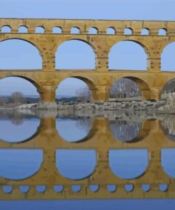 Aesthetic Roman Aqueduct Reflection Paint By Numbers
