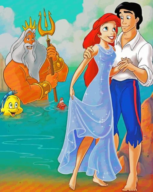 Ariel And Eric Romantic Couple Paint By Numbers