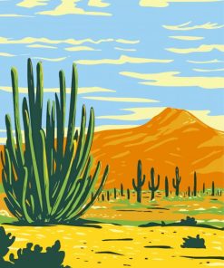 Arizona Poster Art Illustration Paint By Numbers