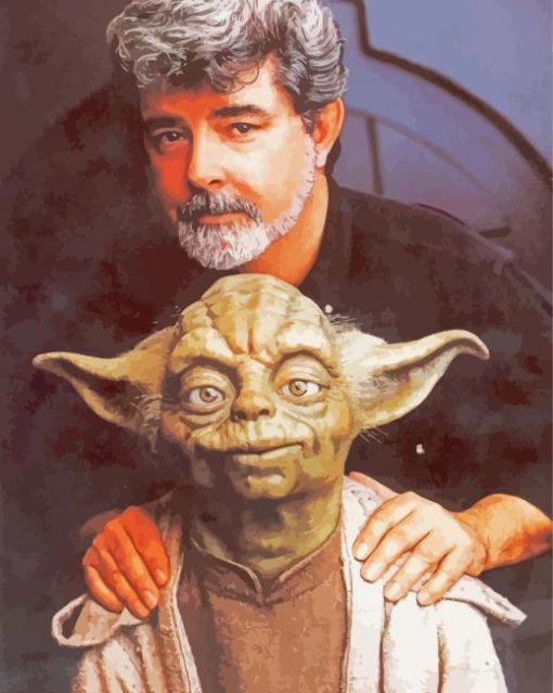 Baby Yoda And George Lucas Paint By Numbers