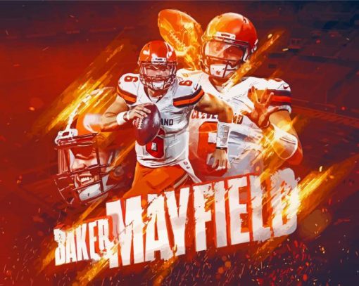 Baker Mayfield Player Art Paint By Numbers