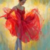 Ballerina In Red Dress Paint By Numbers