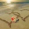 Beach With Hearts In Sand And Bouquet Of Flowers Paint By Numbers