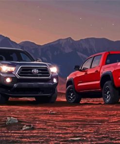 Black And Red Toyota Tacoma Paint By Numbers